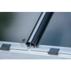 HALLS szklarnia ogrodowa ICON 8 (11,2 m2; 2,55 x 4,41 m) czarna, szkło hartowane + baza